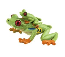 RED EYED TREE FROG WITH BABY ON BACK by Safari Ltd/ toy/ cake/ desk