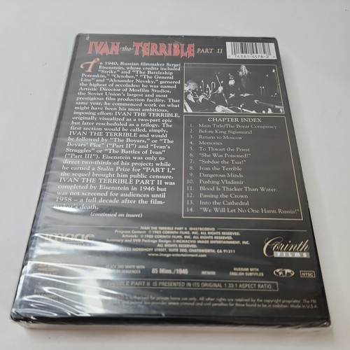 Ivan the Terrible - Pt. 2 (DVD, 1998) Sergei Eisenstein - Foto 2 di 4