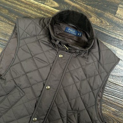 Polo Ralph Lauren Gilet Mens Medium Brown Quilted Body Warmer Vest Iconic