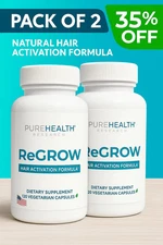 2 Pack Pure Health ReGrow Hair Activation Formula 120 Caps Each Sealed