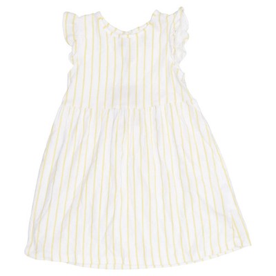 H&M, Kleid, Größe: 92, Weiß/Gelb, Baumwolle, Streifen, Mädchen #lSR