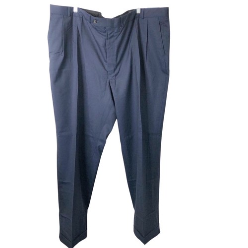 Lands' End NWT Men's Pleated Traditional Fit Navy Blue Cuffed Dress Pants 50 - Picture 1 of 12