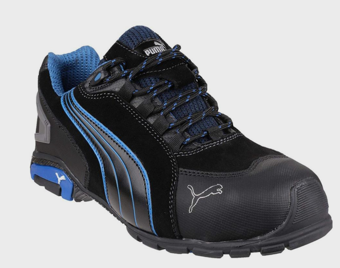 Puma Rio Low Black /Blue Safety Toe Sneaker Work Boots Brand