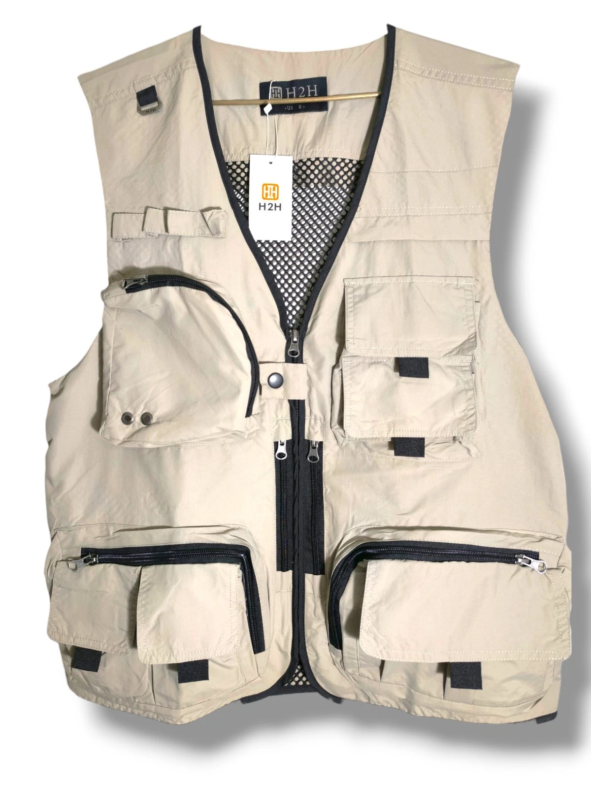 Mens Lightweight Outdoor Vest With Multi Pockets for Fishing Travel Size Medium