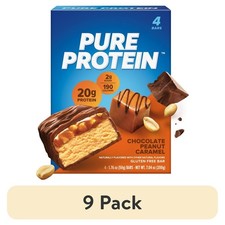 9 Pack Pure Protein Bars Chocolate Peanut Caramel 20g Protein FREESHIP