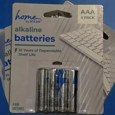 16 AAA Alkaline Batteries (4 Packs of 4) – Home by Rite Aid – Sealed