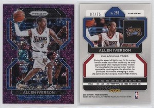 2021-22 Panini Prizm Fast Break Purple Prizm /75 Allen Iverson #255 HOF