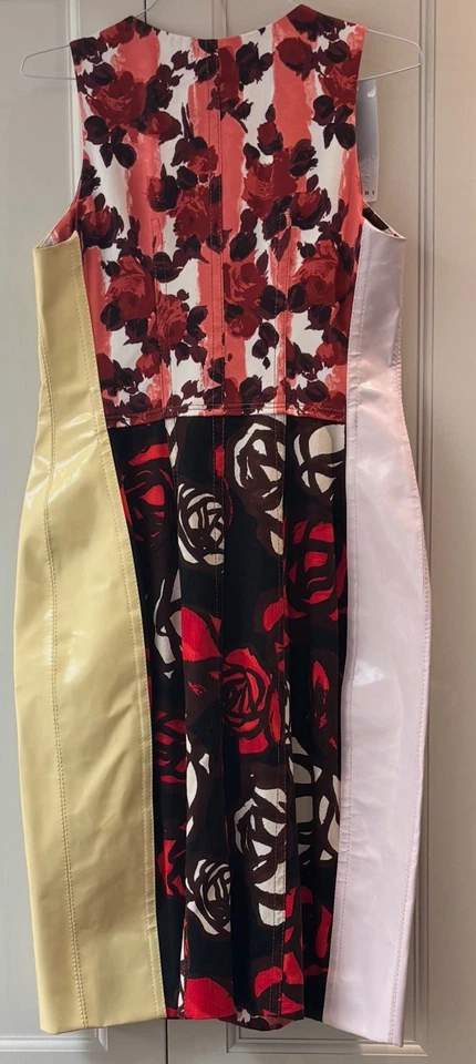 Designer MARNI Floral Leather Midi Ladies Oversize Dress Size 42 UK 10-12 New - Image 2 of 4