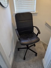 Black Leather Office Chair Swivel Desk Chair Adjustable