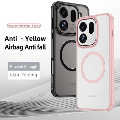 For OPPO Find X9 Pro, Luxury Anti-Yellow Transparent Crystal Magnetic Cover Case