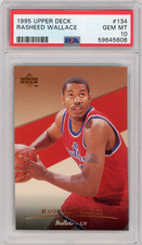 1995-96 Upper Deck #134 Rasheed Wallace Rookie RC PSA 10 Gem Mint