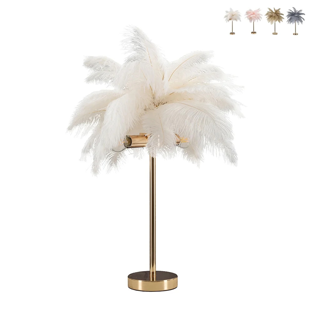 Lampe en plumes Palm S dotée de 2 sources lumineuses intenses