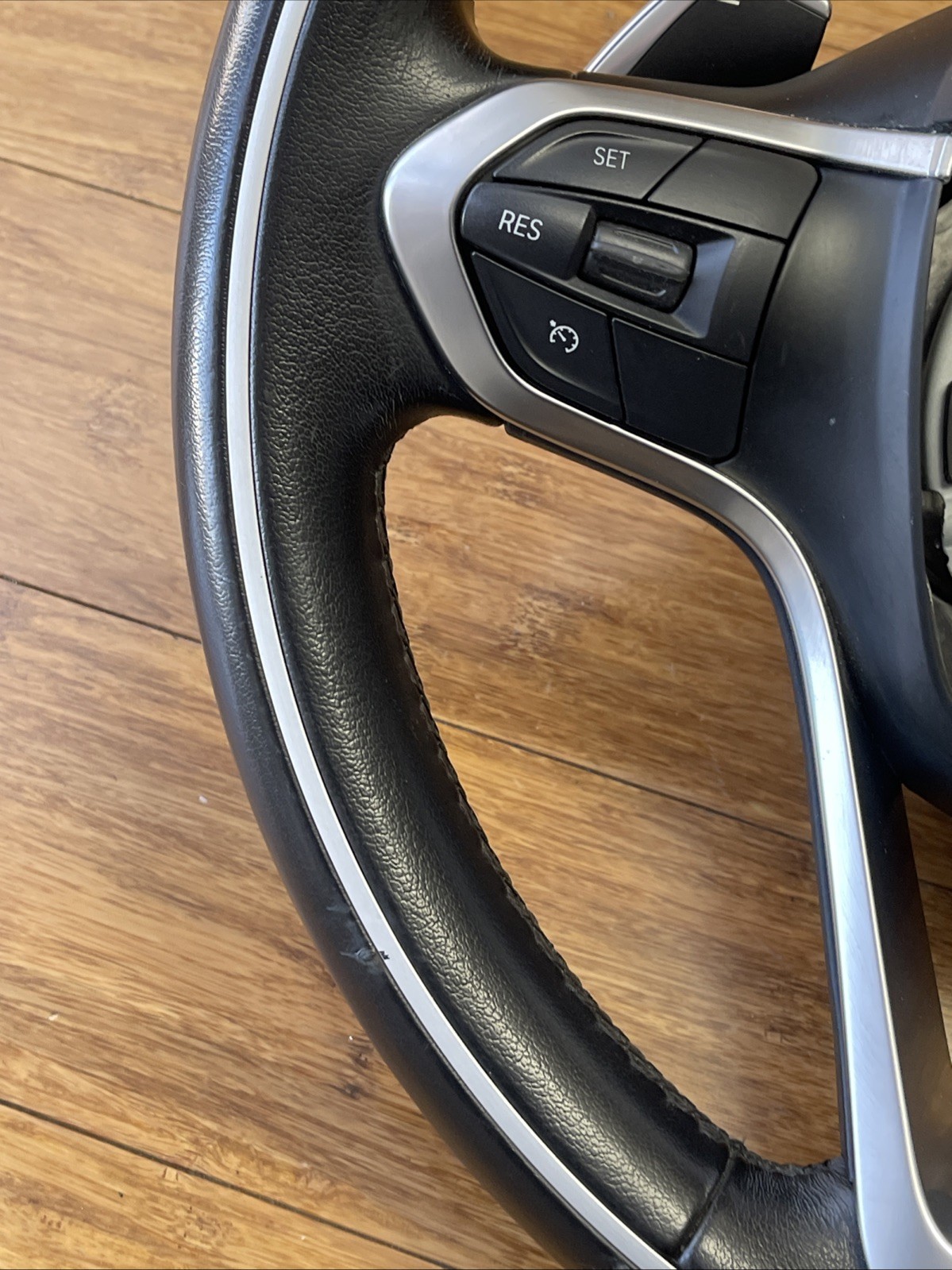 2014-2020 BMW i8 I12 Steering Wheel W/ Paddle Shifters Leather Black OEM