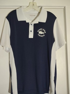 Lacoste Sport Polo Men L Blue White Miami Open Tennis Ultra Dry Logo Colorblock