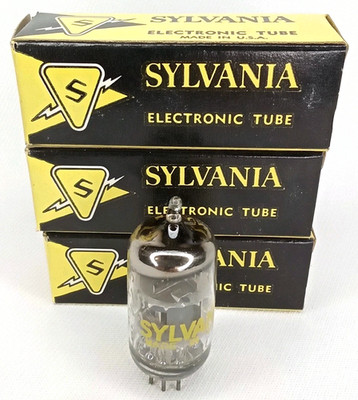 Antique 1940s Sylvania Electron Tube Model 5BW8 With Original Box Set Of 3