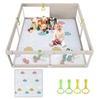 Baby Playpen with Mat, 59x59inch Playpen for Babies and Toddlers, Kids Play ...