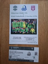 Hibernian Hibs v Klubi Korriku match programme/match ticket UEFA Youth League