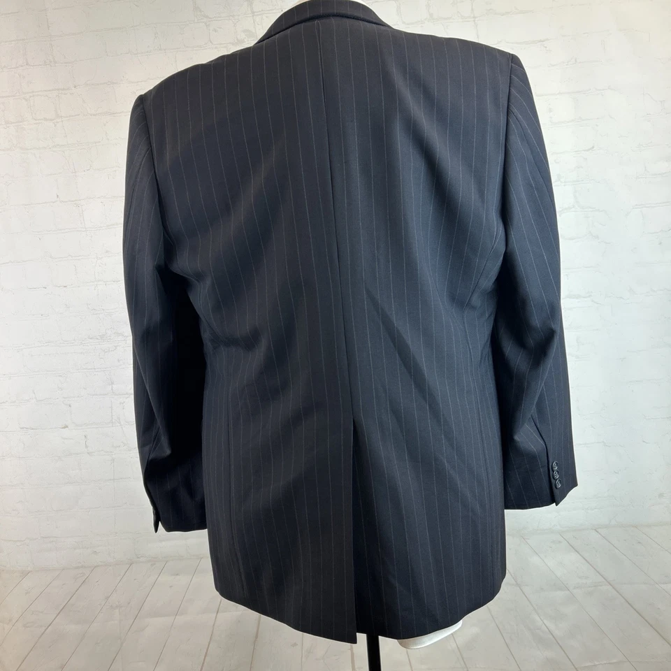 Brooks Brothers Men's Vintage Black Striped Two Button Wool Suit 43R 37X30 - Image 4 of 4