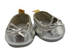 Build a Bear Workshop Silver Sparkle Bow Flats With Straps NEW RETIRED Accessory