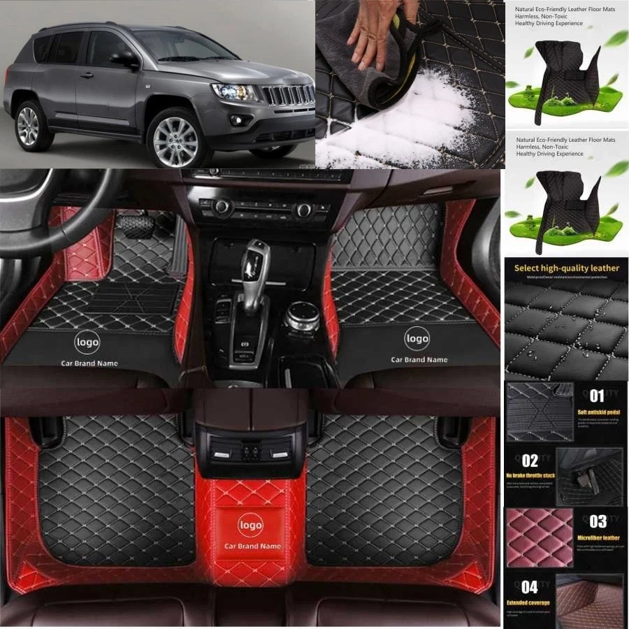 For Jeep Compass Car Floor Mats Custom Luxury Waterproof Auto Liners Carpets Foto 2 de 4