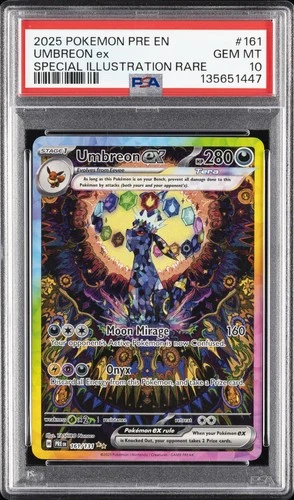 2025 POKEMON PRE EN-PRISMATIC EVOLUTIONS #161 UMBREON EX PSA 10