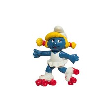 Smurfette Smurf Skater Rollerskater Red Roller Skates Vintage PVC Figure Smurfs