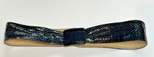 Black Genuine Snake Skin Belt Women's Size M/L Buckle Vintage Made in Taiwan