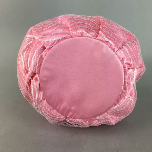 Japanese Cloth Drawstring Bag Vtg Fabric Kimono Pouch Pink Satin Lace KB16 - Picture 7 of 7