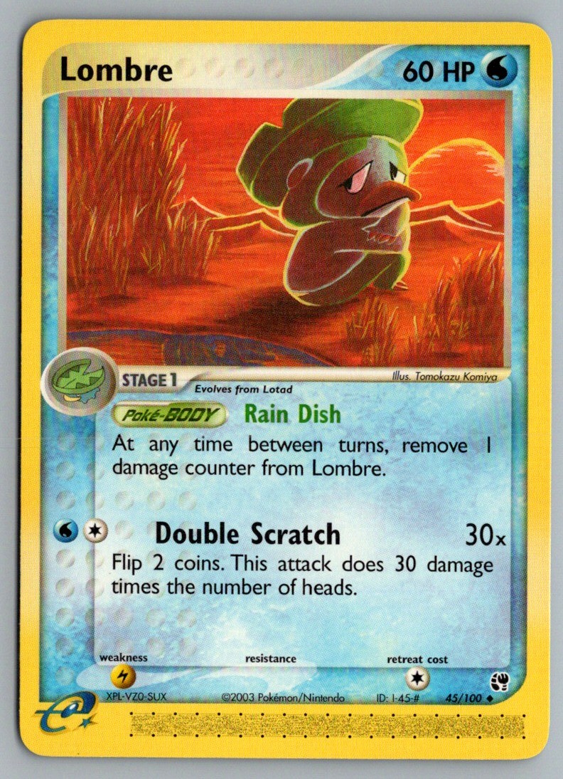 Lombre 45/100 Uncommon Sandstorm Pokemon Lightly Played