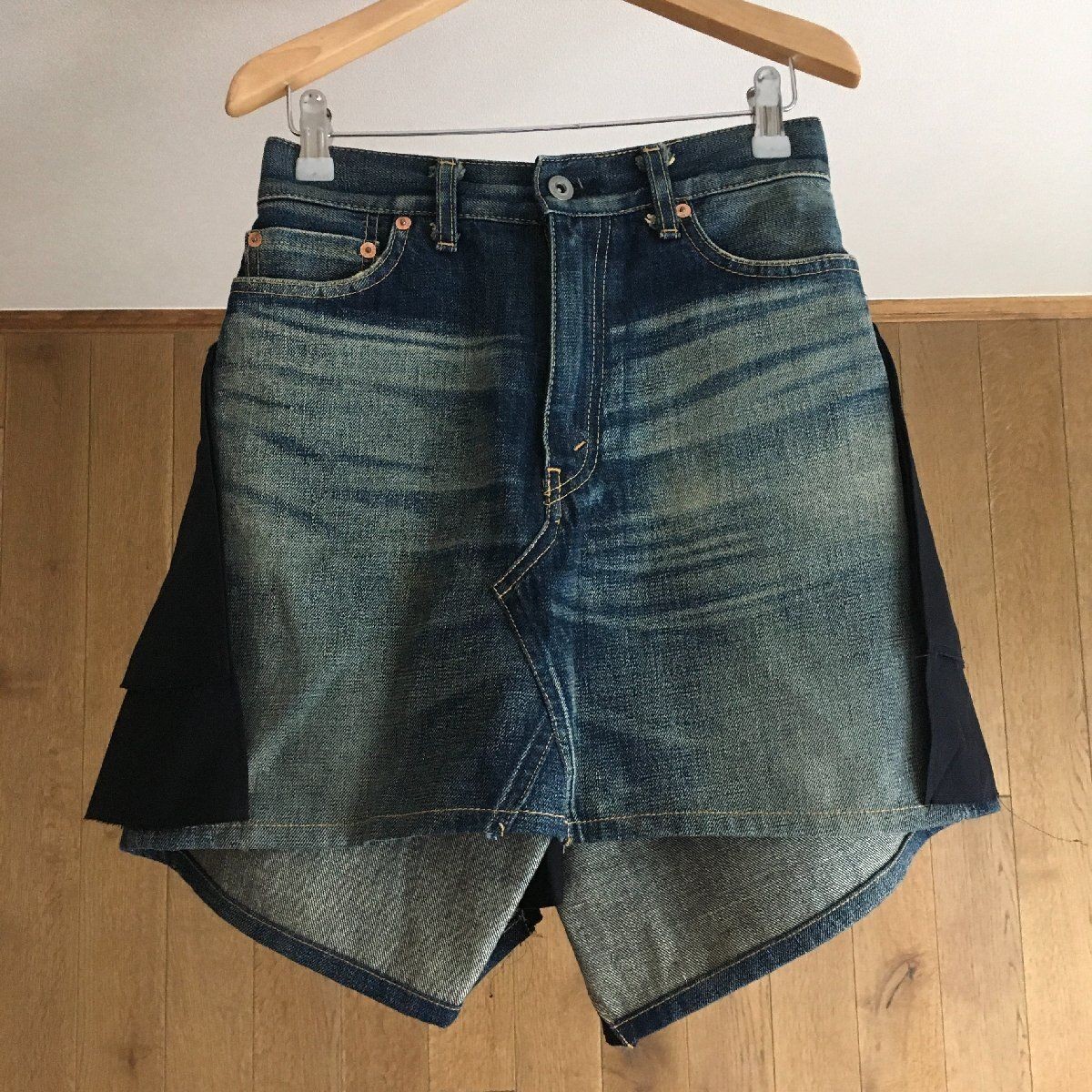 JUNYA WATANABE reconstructed patchwork Denim Skir… - image 1