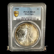1989 American Silver Eagle PCGS MS68 1 oz .999 Silver Dollar TrueView Certified
