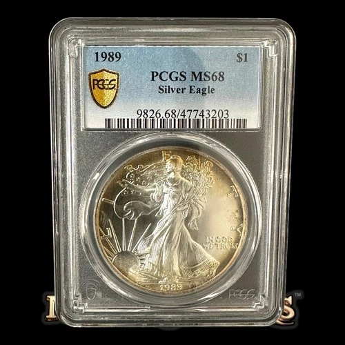 1989 American Silver Eagle PCGS MS68 1 oz .999 Silver Dollar TrueView Certified