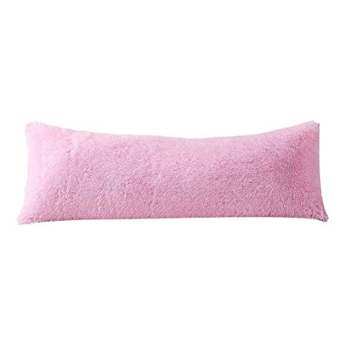 Luxury Long Hair, PV Fur, Faux Fur Body Pillow 21"x54" Body Pillow Cover Pink - 第 2/5 張圖片