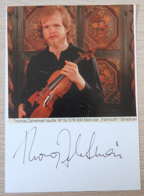 Handschriftliches Autogramm österreichischer Violinist Thomas Zehetmair (123447)