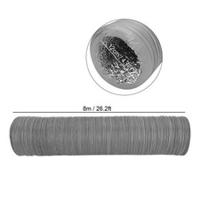 8m PVC Double Layer Aluminum Foil Flexible Ducting Exhaust Hose Pipe For ZMS