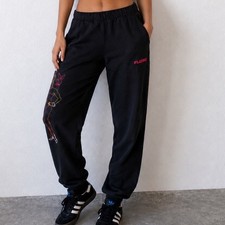 Playboy by PacSun Black Neon Bunny Girl Graphic Jogger Sweatpants Mens Medium