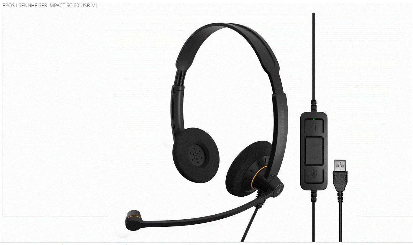 Sennheiser Epos Sc60 Usb Ml Bin Ms Lync Headset - Image 9