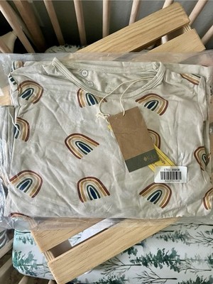 *New In Bag* Kyte Baby 8T Long Sleeve Pajamas In Rust Rainbow On Oat (Limited)