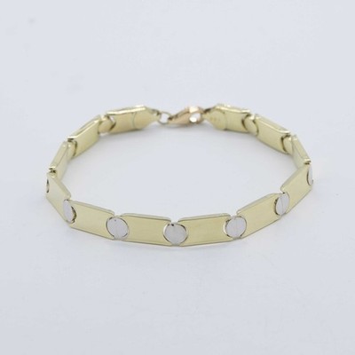 K10 ブレスレット DOUBLE SCREW CHAIN BRACELET 7.5mm Reversible Screw Link Design Bracelet Real 10K Yellow White