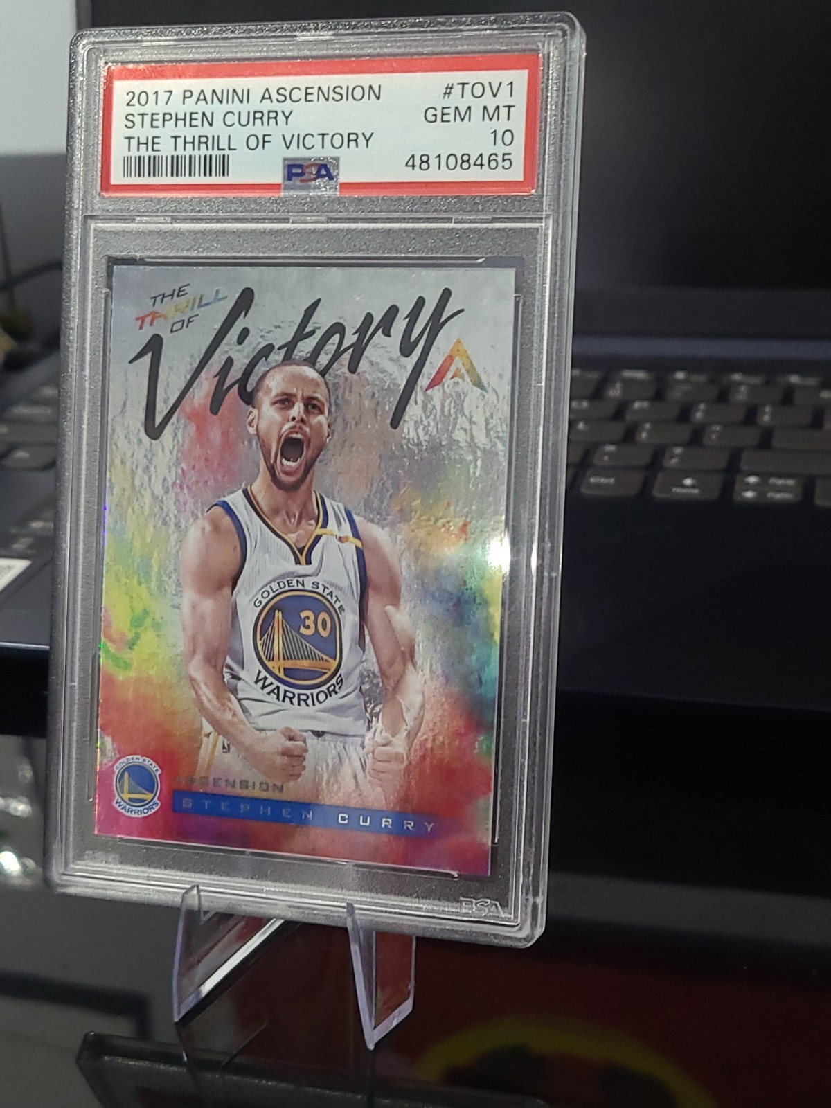 2017 Ascension Thrill of Victory Stephen Curry Warriors #TOV1 PSA 10 view 3