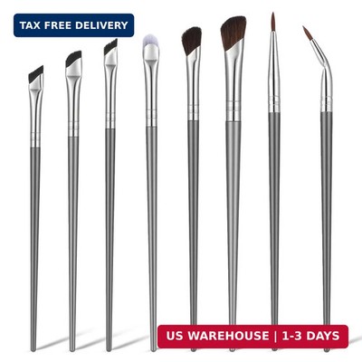 8PCS Makeup Brush Set - Contour & Eyeliner Brushes, Fine Point Eye Brush, Angled