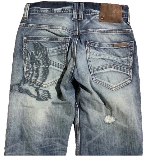 Vintage A/X Armani Exchange Distressed Destroyed Patched Acid Wash Jeans 28 x 29 - Picture 1 of 10