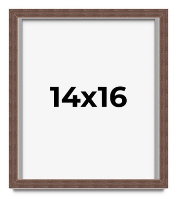 14x16 Shadow Box Frame Brown | 1.125 inches Deep Real Wood Rustic Shadowbox Disp