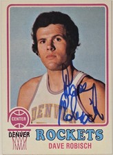 1973-74 Topps ABA Dave Robisch Auto Card #199 Denver Rockets Vintage Signed 
