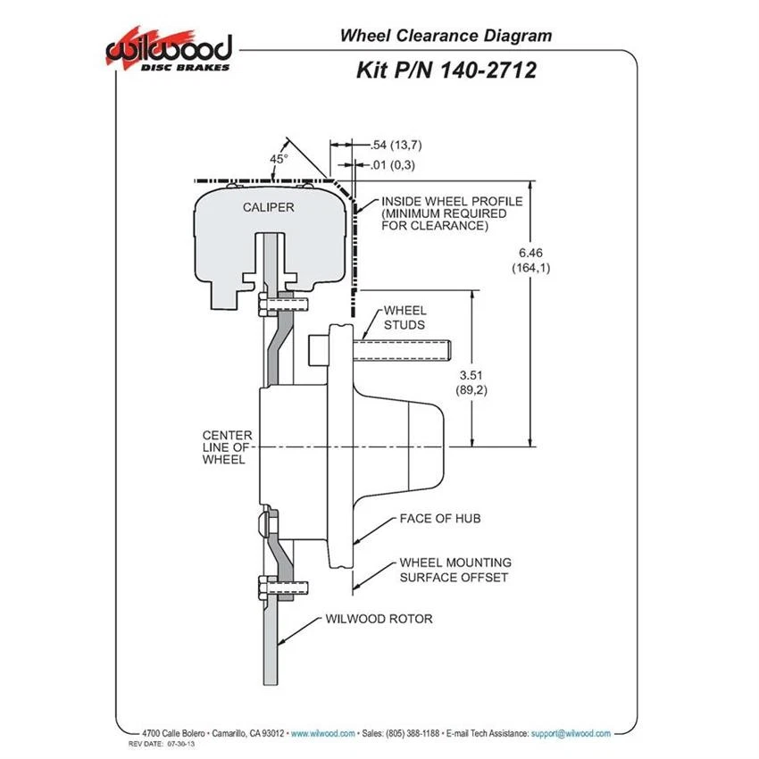 Kit de freno de disco de arrastre delantero Wilwood 140-2712-BD FDL, 1962-72 para Mopar Foto 4 de 4