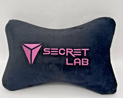 Secretlab Gaming Chair Plush Memory Foam Head Neck Pillow Pink Logo Black Used