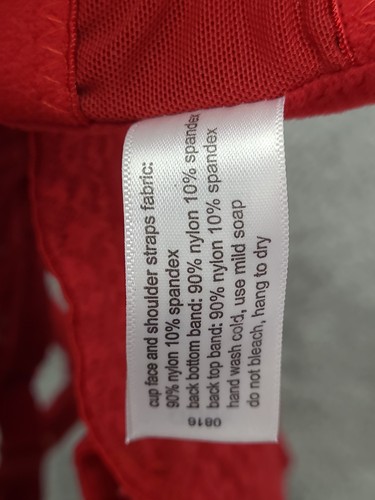 Ashley Stewart Butterfly Bra Red Sz 40DD Double Strap - Picture 9 of 10