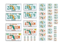 Assorted scale model movie TV car Miami Vice license plates tags 1/25 1/18