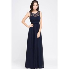 B2 by Jasmine Bridesmaid Dress Women's Size 12 Navy Blue Formal Gown Worn Once