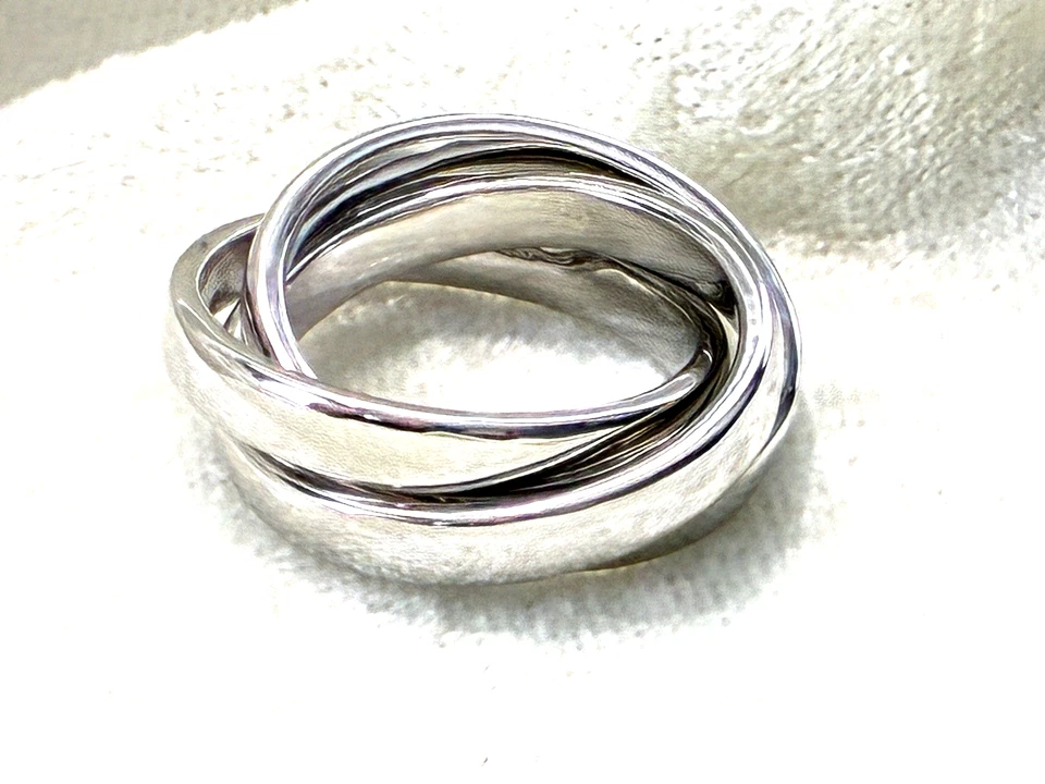 BELLA ORO ROLLING RINGS, 14K WHITE GOLD OVER RESIN, SIZE 8 (M4831-52) - Image 3 of 4